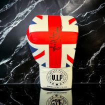 John H Stracey signed Union Jack VIP boxing glove. John Henry Stracey MBE (born 22 September 1950)