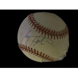 Larry Holmes signed baseball in display case. (born November 3, 1949) is an American former