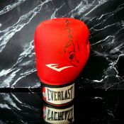 Terry Downes signed red Everlast 16oz boxing glove. Terry Downes, BEM (9 May 1936 - 6 October