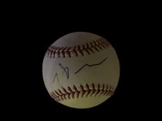 Neil Leifer signed baseball in display case. American sports photographer. Good condition. All