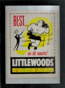 Littlewoods Pools vintage 1960s framed and mounted promo magazine. Good condition. All autographs