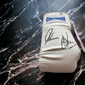 Thomas Hearns signed white Contender boxing glove. Thomas Hearns (born October 18, 1958) is an