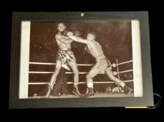 Randolph Turpin signed 13x10 inch framed and mounted vintage black and white photo unsigned. Good