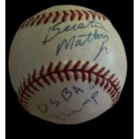 Buster Mathis Jr signed Baseball in display case. (born March 25, 1970) is an American former