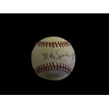 Michael Spinks signed baseball in display case. American former professional boxer who competed from