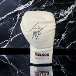 Johnny Nelson signed white personalised VIP boxing glove. Ivanson Ranny Johnny Nelson MBE (born 4