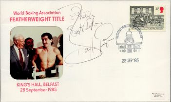 Barry Mcguigan signed WBA FDC. 28/9/85 Belfast postmark. Good condition. All autographs come with