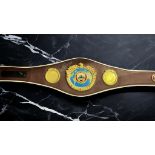 Nigel Benn signed WBO replica belt. Good condition. All autographs come with a Certificate of
