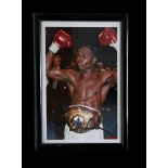 Chris Eubank signed colour photo. Framed to approx size 6x4inch. Good condition. All autographs come
