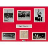 Jack Dempsey signature piece mounted with 5 black and white photos. Approx overall size 16x12inch.