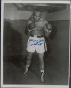 Jersey Joe Walcott signed 10x8 inch vintage black and white photo. Good condition. All autographs