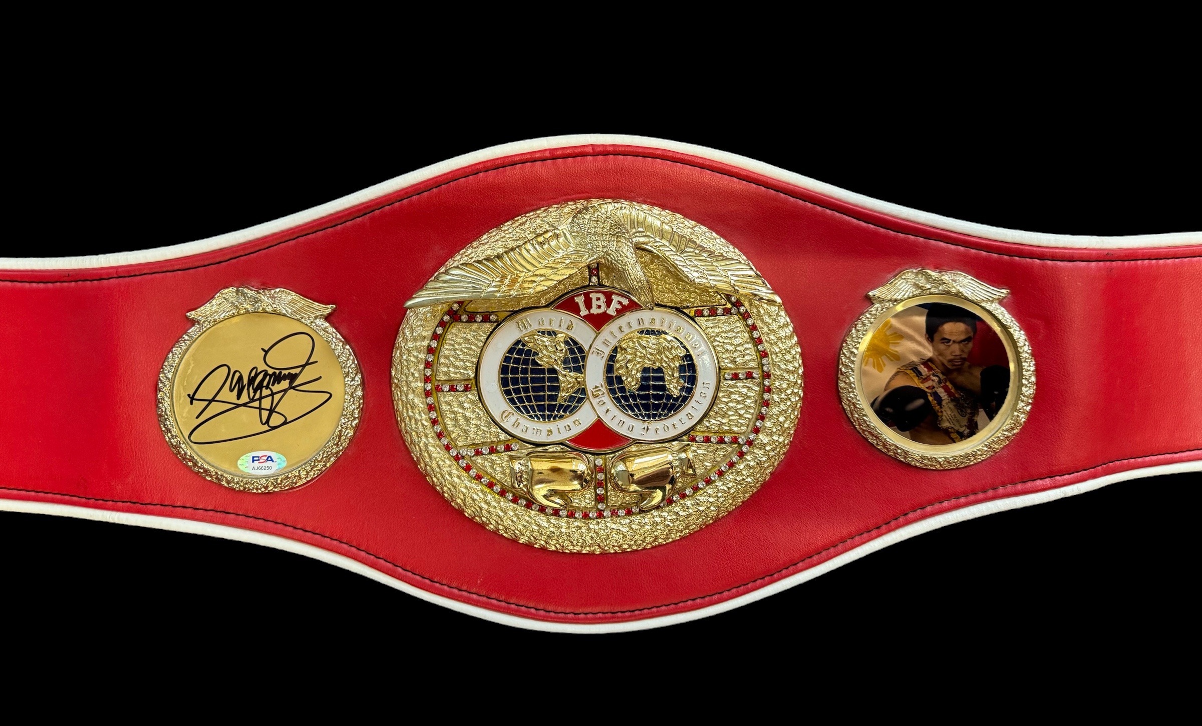 Manny Pacquiao signed IBF World Champion replica belt. Good condition. All autographs come with a - Image 2 of 3