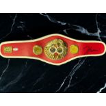 Julio Cesar Chavez signed IBF replica mini belt. Good condition. All autographs come with a