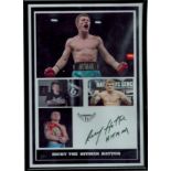 Ricky The Hitman Hatton signature. Framed with colour photos. Approx overall size 12x8inch. Good