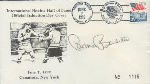 Carmen Basilio signed FDC. Good condition. All autographs come with a Certificate of Authenticity.