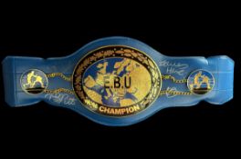 James Hare, Esham Pickering, Michael Brodie and Junior Witter signed EBU replica belt. Good