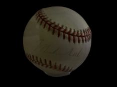 Muhammad Ali signed baseball in display case. January 17, 1942 - June 3, 2016) was an American