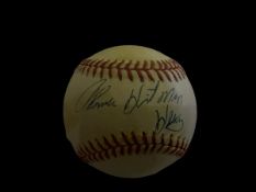 Thomas Hitman Hearns signed baseball in display case. (born October 18, 1958) is an American