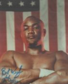 George Foreman signed colour photo. Measures 8"x10" appx. Good condition. All autographs come with a