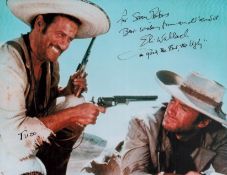 Eli Wallach signed 12x8 inch colour photo inscribed The Good the Bad the Ugly. Dedicated. Good