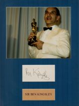 Ben Kingsley 16x12 inch mounted signature piece includes signed white card and colour photo. Good