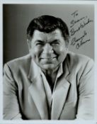 Claude Akins signed 10x8 inch black and white photo dedicated. Good condition. All autographs come