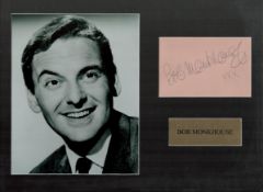 Bob Monkhouse 16x12 inch mounted signature piece includes signed album page and vintage black and