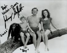 Johnny Sheffield signed Tarzan 10x8 inch black and white photo. Good condition. All autographs