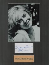 Susannah York 16x12 inch mounted signature piece includes signed white card and stunning black and