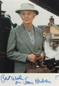 Joan Hickson signed 6x4 inch Miss Marple colour photo with accompanying letter. Good condition.