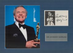 Sir Anthony Hopkins s16x12 inch mounted signature piece includes signed white card and stunning