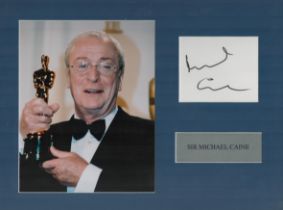 Sir Michael Caine 16x12 mounted signature piece includes signed white card and colour photo. Good