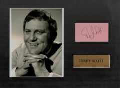 Terry Scott 16x12 inch mounted signature piece includes signed album page and vintage black and