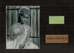 Angela Douglas 16x12 inch mounted signature piece includes signed album page and stunning black