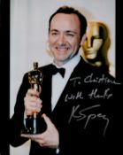 Kevin Spacey signed 10x8 inch colour photo dedicated. Good condition. All autographs come with a