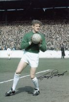 Autographed GARY SPRAKE 12 x 8 Photo : Col, depicting a superb image showing Leeds United goalkeeper