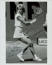 Chris Evert signed 10x8 inch black and white photo. Dedicated. Good condition. All autographs come