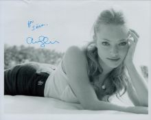 Amand Seyfried signed 10x8 inch black and white photo dedicated. Good condition. All autographs come