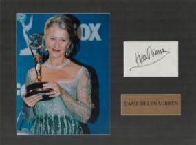 Dame Helen Mirren 16x12 mounted signature piece includes signed white card and stunning colour