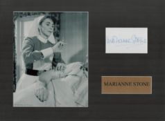 Marianne Stone 16x12 inch overall mounted signature display includes signed white card and vintage
