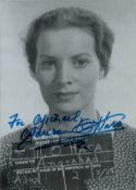 Maureen O'Hara signed 6x4inch black and white magazine photo. Dedicated. Good condition. All
