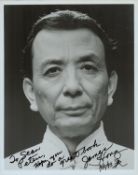 James Hong signed 10x8 inch black and white photo dedicated. Good condition. All autographs come