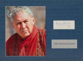 Sir Anthony Quayle 16x12 inch overall mounted signature display includes signed album page and