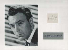 Sir Donald Sinden 16x12 inch mounted signature piece includes signed album page and vintage black