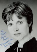 Madeline Smith signed 7x5 inch black and white photo. Dedicated. Good condition. All autographs come