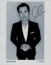 Jimmy Carr signed 10x8 inch black and white promo photo. Good condition. All autographs come with