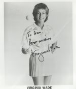 Virginia Wade signed 10x8 inch black and white promo photo dedicated. Good condition. All autographs