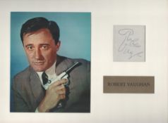 Robert Vaughan 16x12 mounted signature mounted signature piece includes signed album page and Man