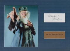 Sir Michael Gambon 16x12 mounted signature piece includes signed white card and stunning Harry