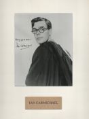 Ian Carmichael signed 16x12 inch overall mounted black and white photo. Good condition. All